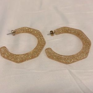 J.Crew sparkly clear plastic hoops